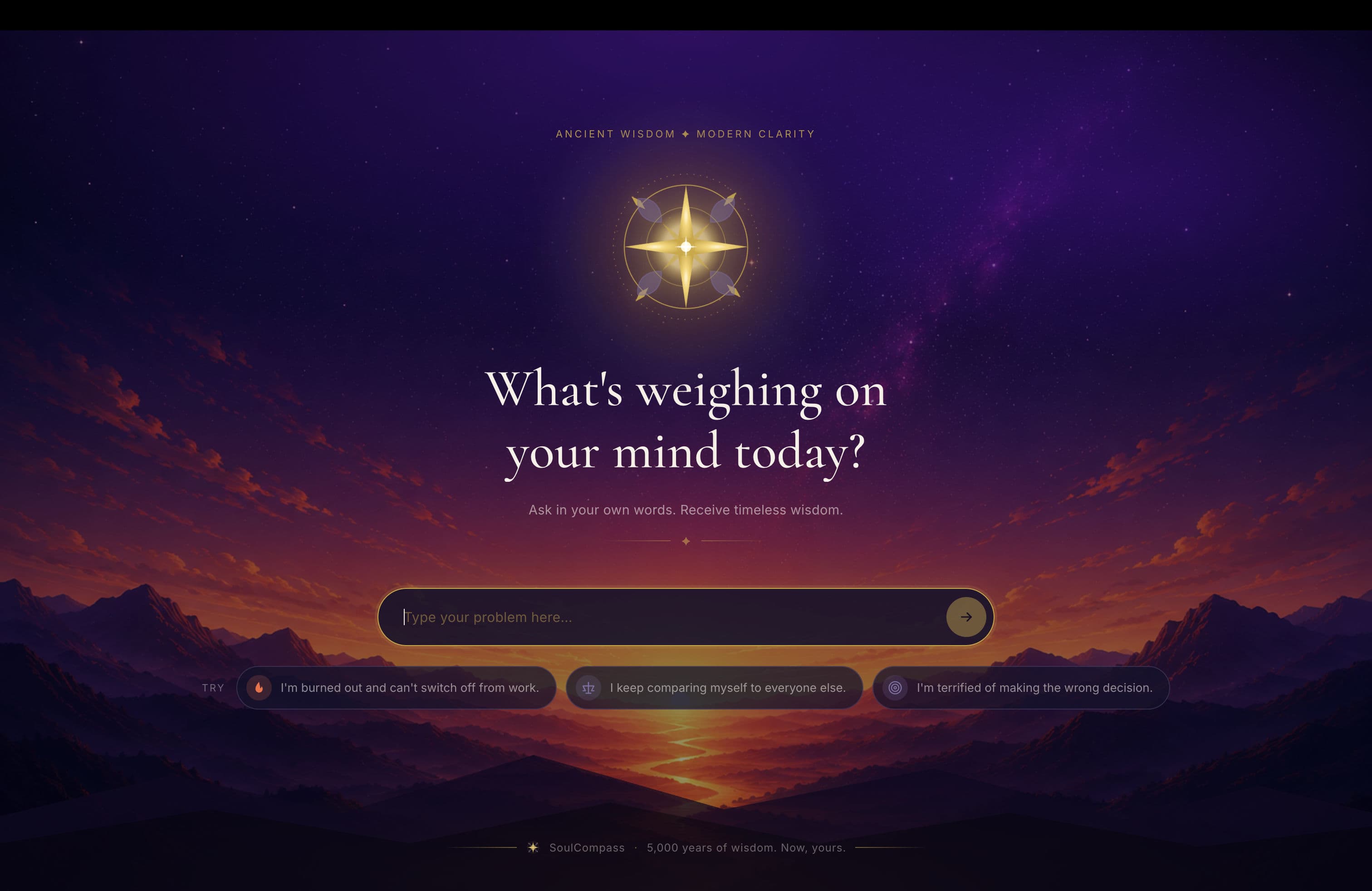 SoulCompass — Ancient wisdom. Modern clarity.